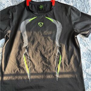 Black Graphic T-Shirt with Neon Accents